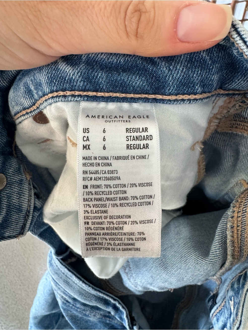 American Eagle Outfitters Light Blue Distressed Straight Leg Jeans - Picture 5 of 5
